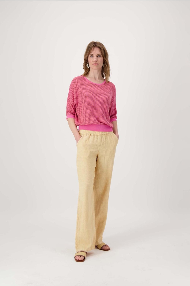 RONDE HALS BREI TRUI MET LUREX 0305 057 7191 FEL ROZE/ORANJE